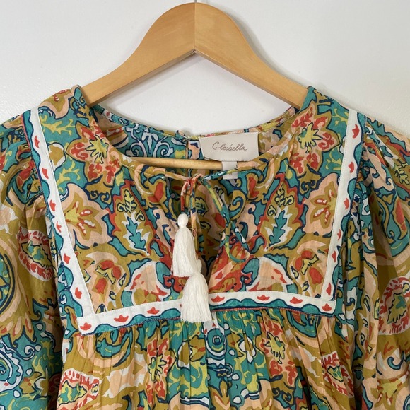 Cleobella Magdalena Mini Dress Las Palmas Sz Medium Paisley Boho Balloon Sleeve - Picture 5 of 11